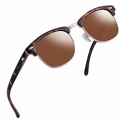 Semi Rimless Clubmaster Sunglasses for men- Half Frame Polarized Classic With Box FEIDU FD4003